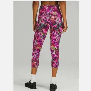 NWT Lululemon Fast Free High-Rise Tight 25" *Nulux Hyper Flow Pink Multi Sz 2
